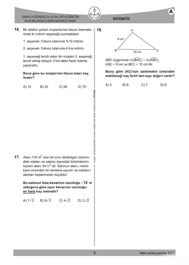 2018 LGS soruları ve cevapları... 34