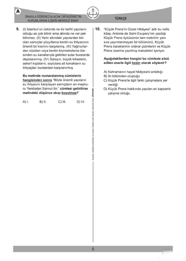 2018 LGS soruları ve cevapları... 6