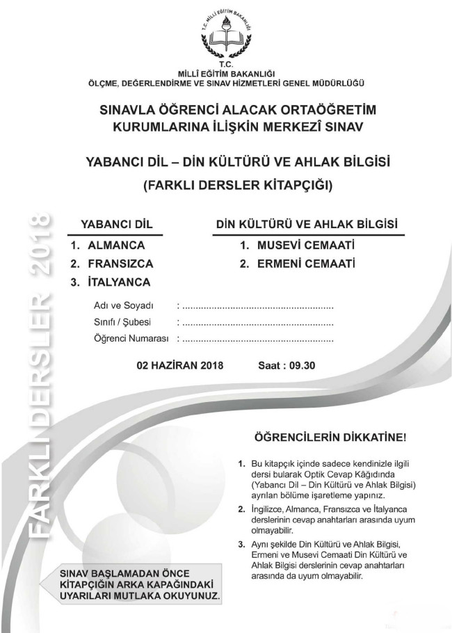 2018 LGS soruları ve cevapları... 50