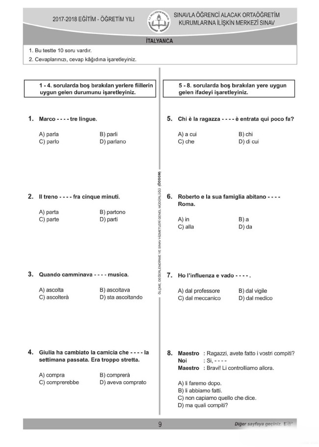 2018 LGS soruları ve cevapları... 58