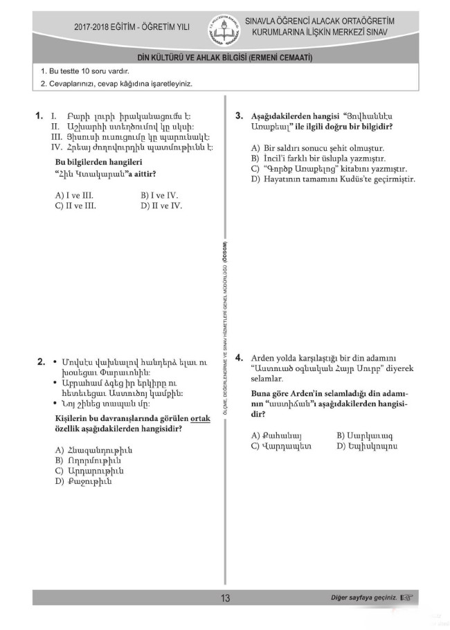 2018 LGS soruları ve cevapları... 62