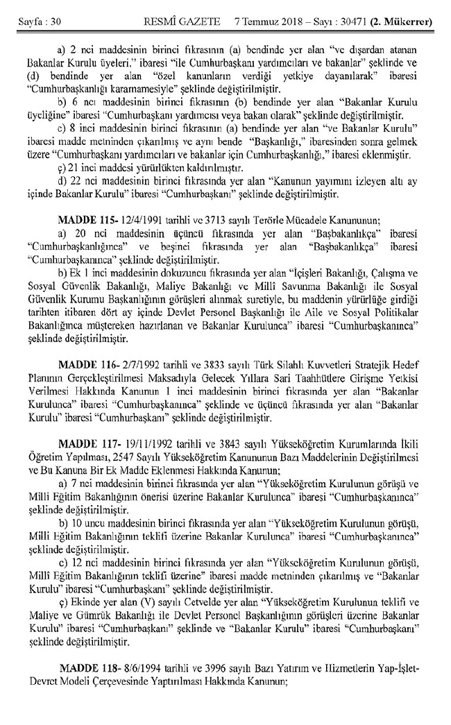 İşte 700 nolu uyum KHK'sı (tam metin) 30