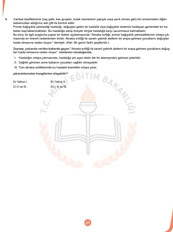 LGS Kasım ayı örnek soruları 24