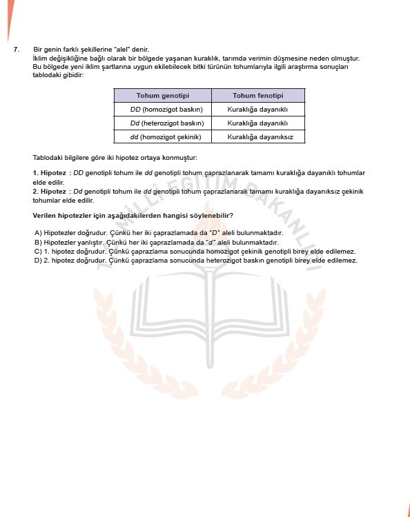 LGS Kasım ayı örnek soruları 25