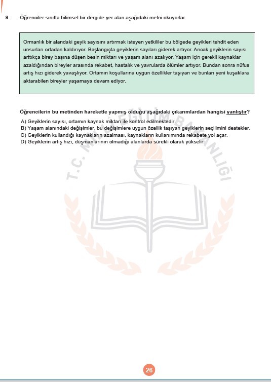 LGS Kasım ayı örnek soruları 27