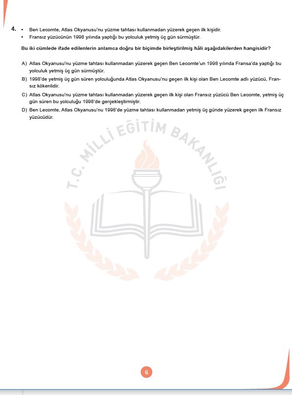 LGS Kasım ayı örnek soruları 34