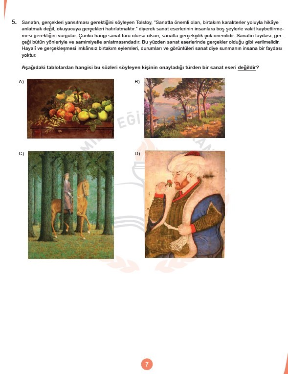 LGS Kasım ayı örnek soruları 35