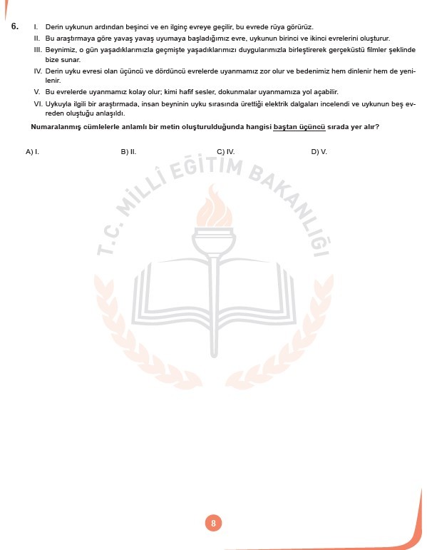 LGS Kasım ayı örnek soruları 36