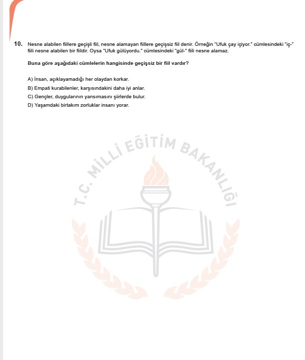 LGS Kasım ayı örnek soruları 40