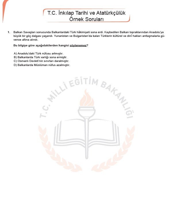 LGS Kasım ayı örnek soruları 41