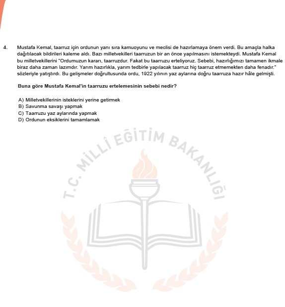 LGS Kasım ayı örnek soruları 44