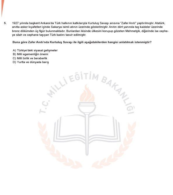 LGS Kasım ayı örnek soruları 45