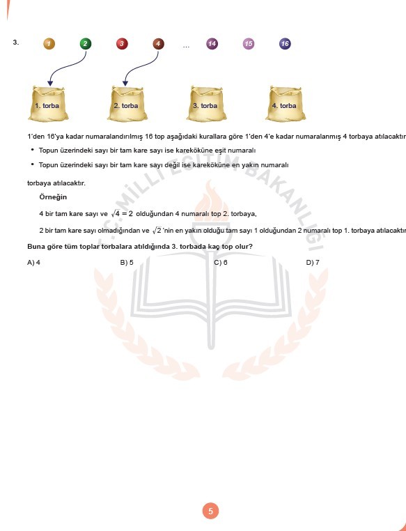 LGS Kasım ayı örnek soruları 6