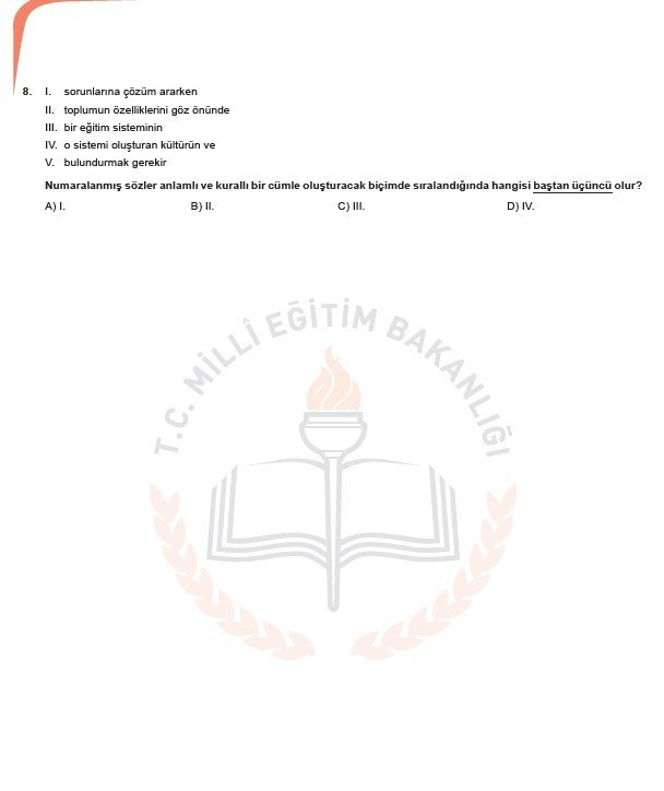 2019 LGS örnek soruları 16