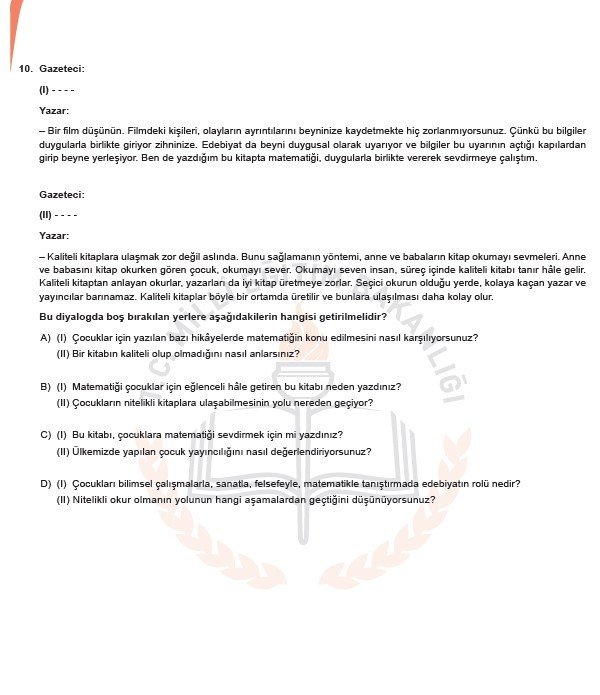 2019 LGS örnek soruları 19