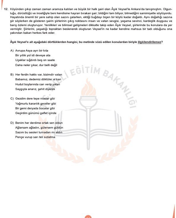 2019 LGS örnek soruları 36