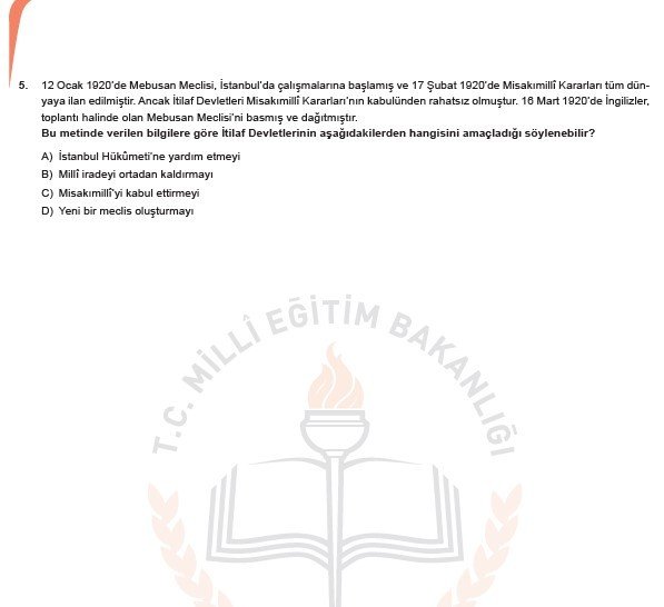 2019 LGS örnek soruları 26