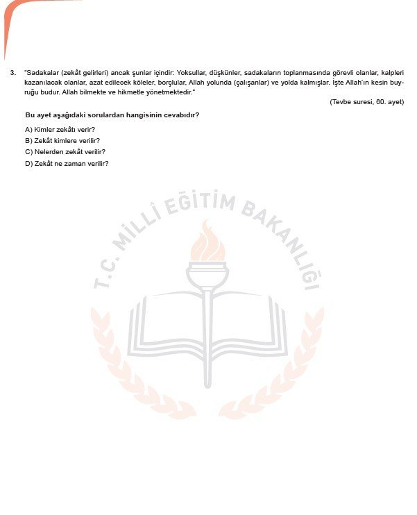 2019 LGS örnek soruları 9