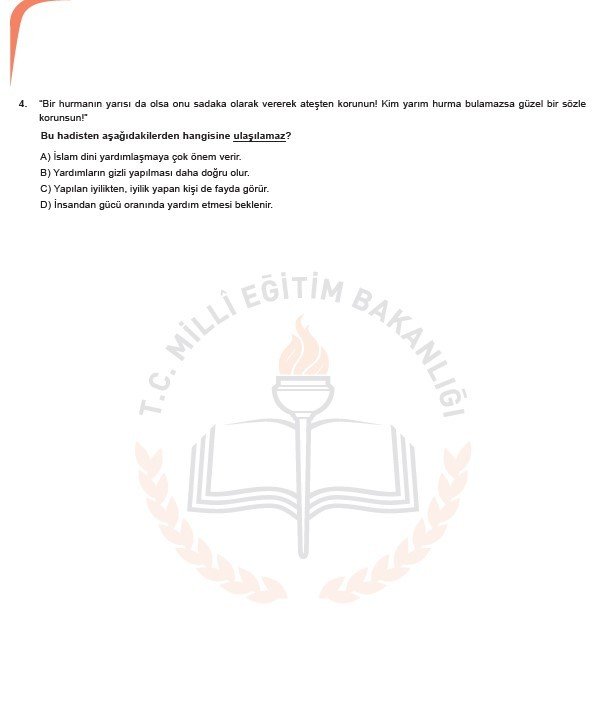 2019 LGS örnek soruları 11