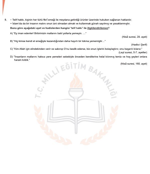 2019 LGS örnek soruları 12