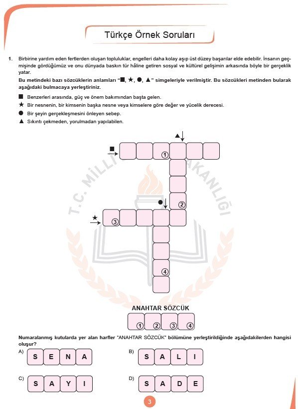2019 LGS örnek soruları 4