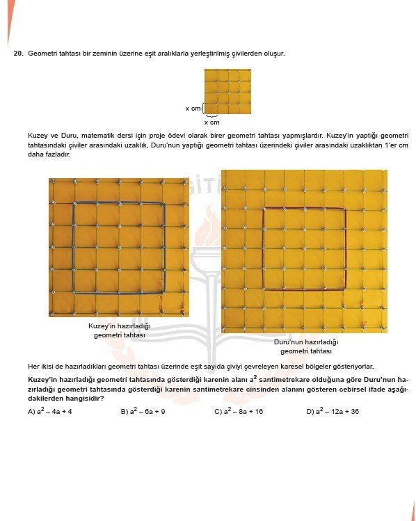 2019 LGS örnek soruları 55