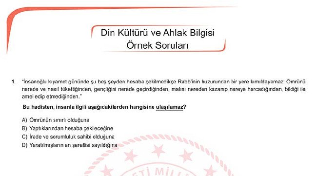 2019 LGS Ocak ayı sözel örnek soruları 15