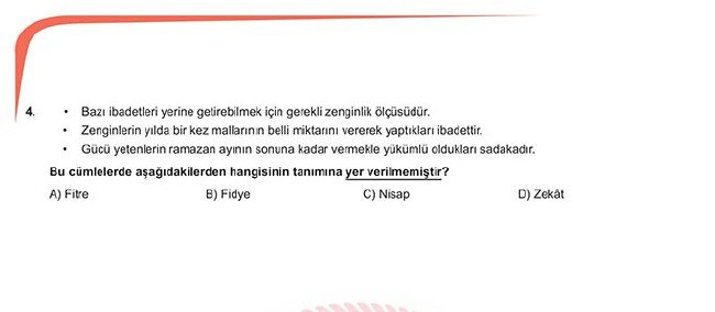 2019 LGS Ocak ayı sözel örnek soruları 18