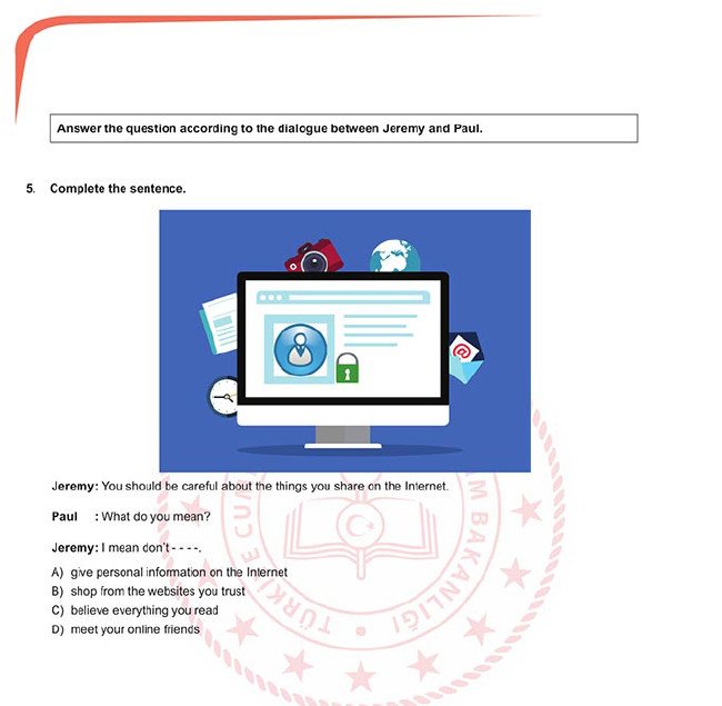 2019 LGS Ocak ayı sözel örnek soruları 23