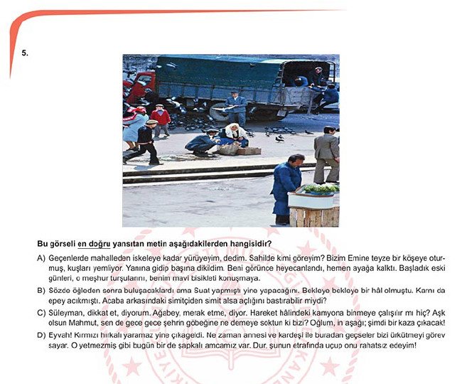 2019 LGS Ocak ayı sözel örnek soruları 5