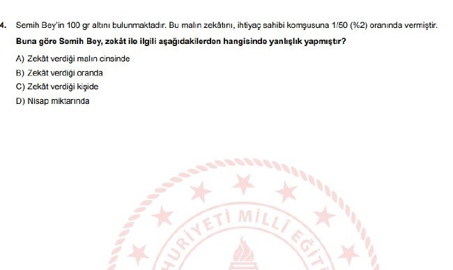 Şubat ayı LGS örnek soruları 21