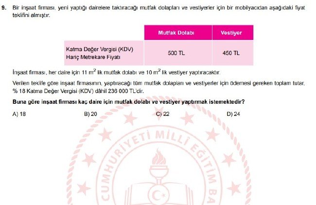 Şubat ayı LGS örnek soruları 36