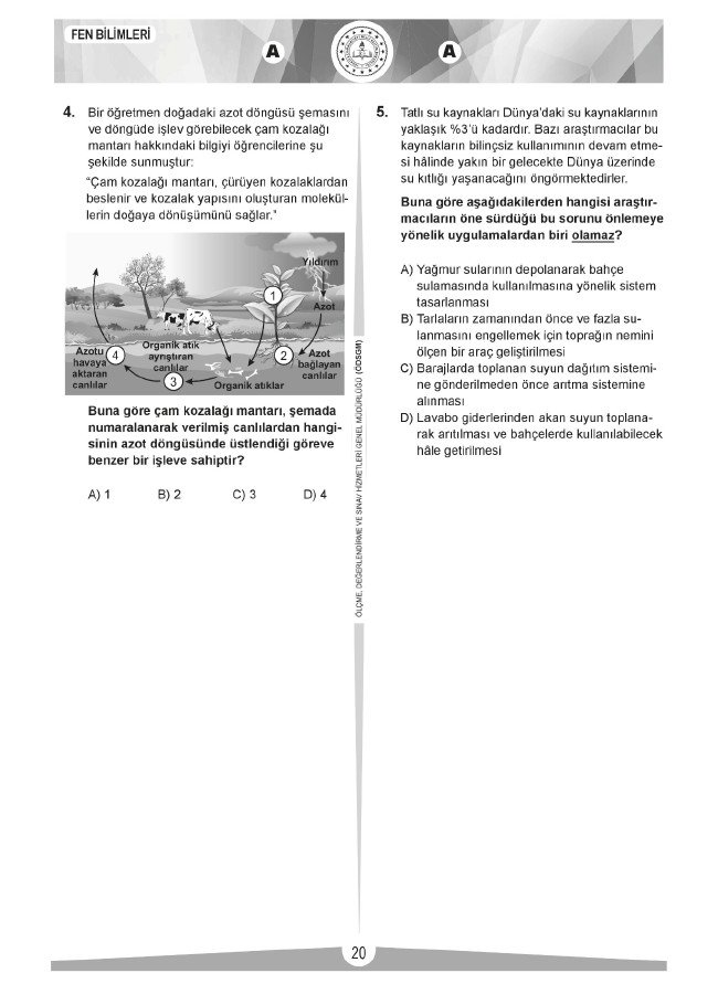 LGS soru ve cevapları sayısal (2019) 19