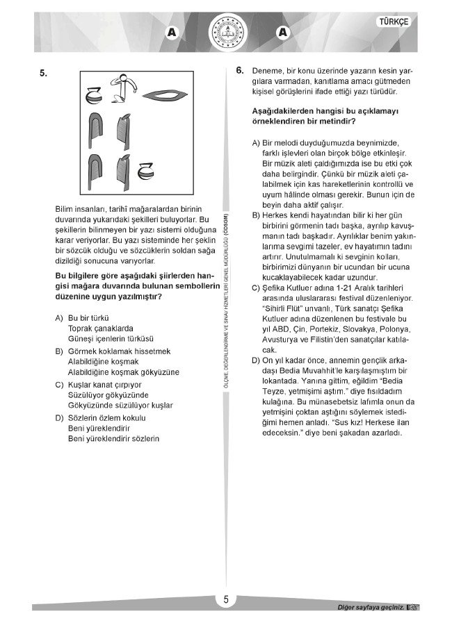 LGS soru ve cevapları sözel (2019) 4