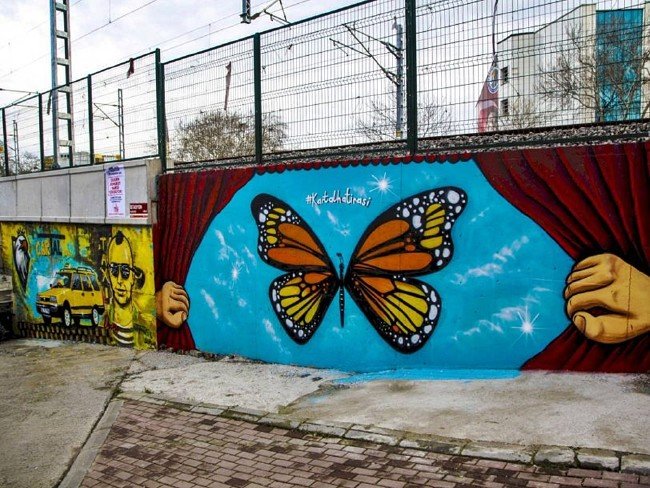 İstanbul'da Marmaray alt geçidi grafitilerle renklendi 7