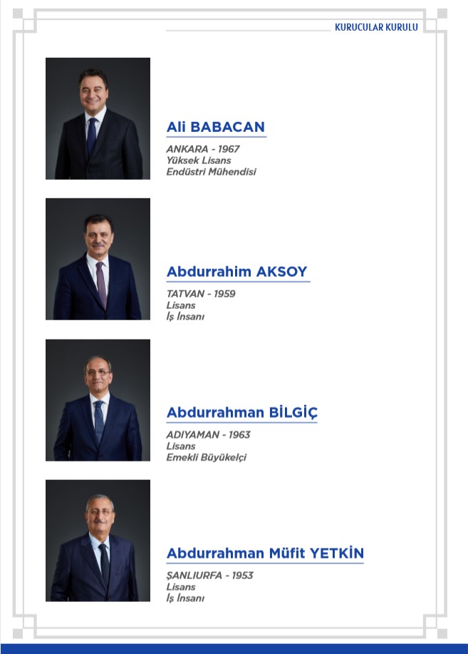 Babacan'ın kurduğu DEVA Partisi'nin kurucular kurulu listesi yayımlandı 1