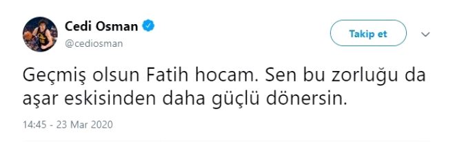 Koronavirüs testi pozitif çıkan Fatih Terim'e destek mesajı yağdı 23