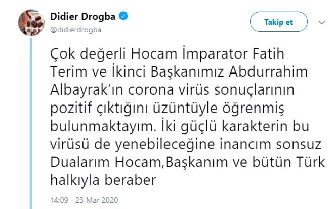 Koronavirüs testi pozitif çıkan Fatih Terim'e destek mesajı yağdı 22