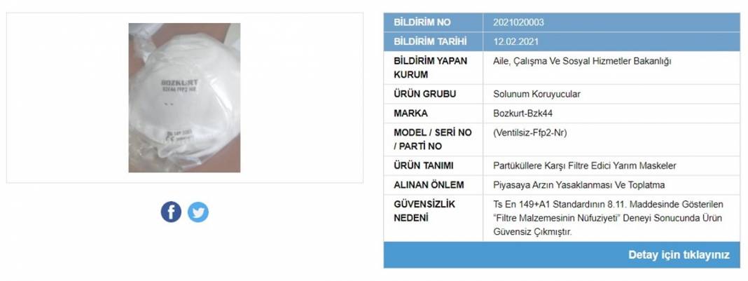 Bakanlık tek tek ifşa etti, satışı yasaklandı! İşte tehlike saçan maskeler 9