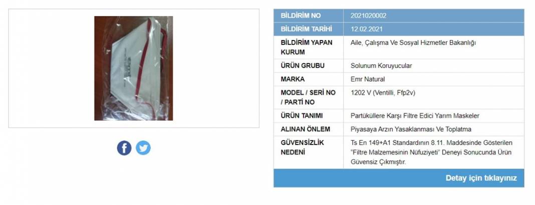 Bakanlık tek tek ifşa etti, satışı yasaklandı! İşte tehlike saçan maskeler 10