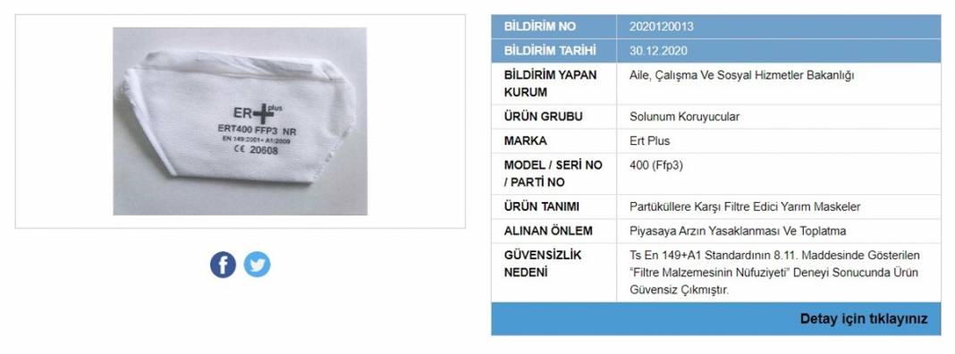 Bakanlık tek tek ifşa etti, satışı yasaklandı! İşte tehlike saçan maskeler 17