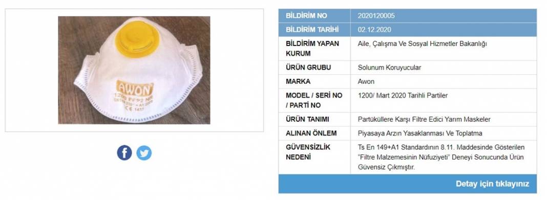 Bakanlık tek tek ifşa etti, satışı yasaklandı! İşte tehlike saçan maskeler 25