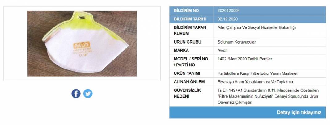 Bakanlık tek tek ifşa etti, satışı yasaklandı! İşte tehlike saçan maskeler 26