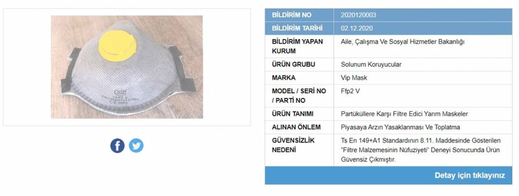 Bakanlık tek tek ifşa etti, satışı yasaklandı! İşte tehlike saçan maskeler 27