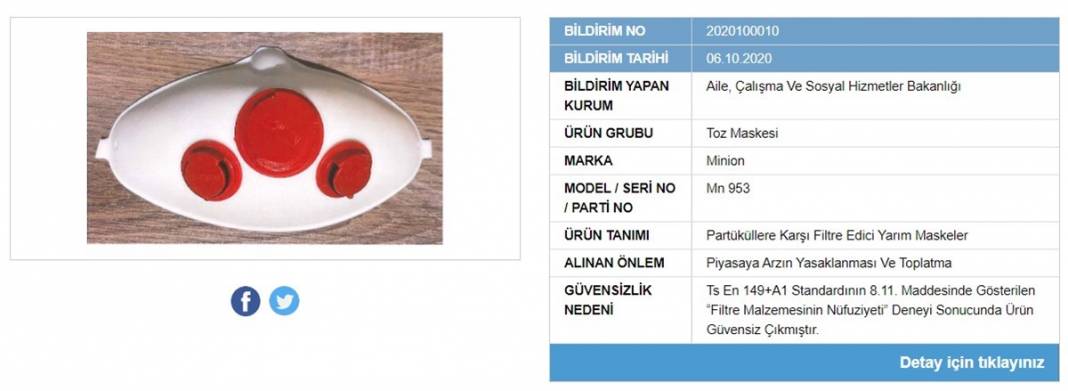 Bakanlık tek tek ifşa etti, satışı yasaklandı! İşte tehlike saçan maskeler 33