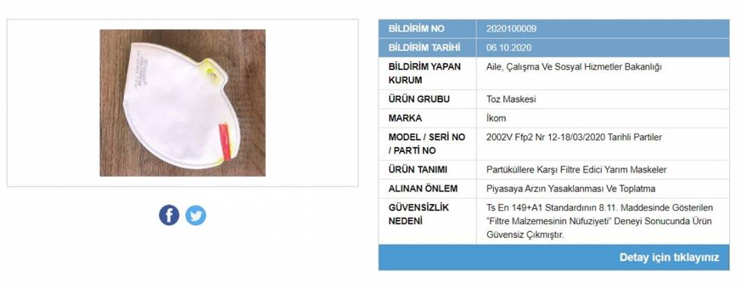 Bakanlık tek tek ifşa etti, satışı yasaklandı! İşte tehlike saçan maskeler 34