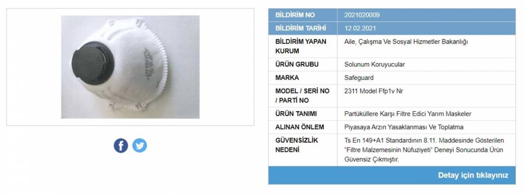 Bakanlık tek tek ifşa etti, satışı yasaklandı! İşte tehlike saçan maskeler 3