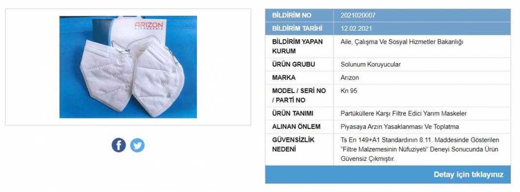 Bakanlık tek tek ifşa etti, satışı yasaklandı! İşte tehlike saçan maskeler 5