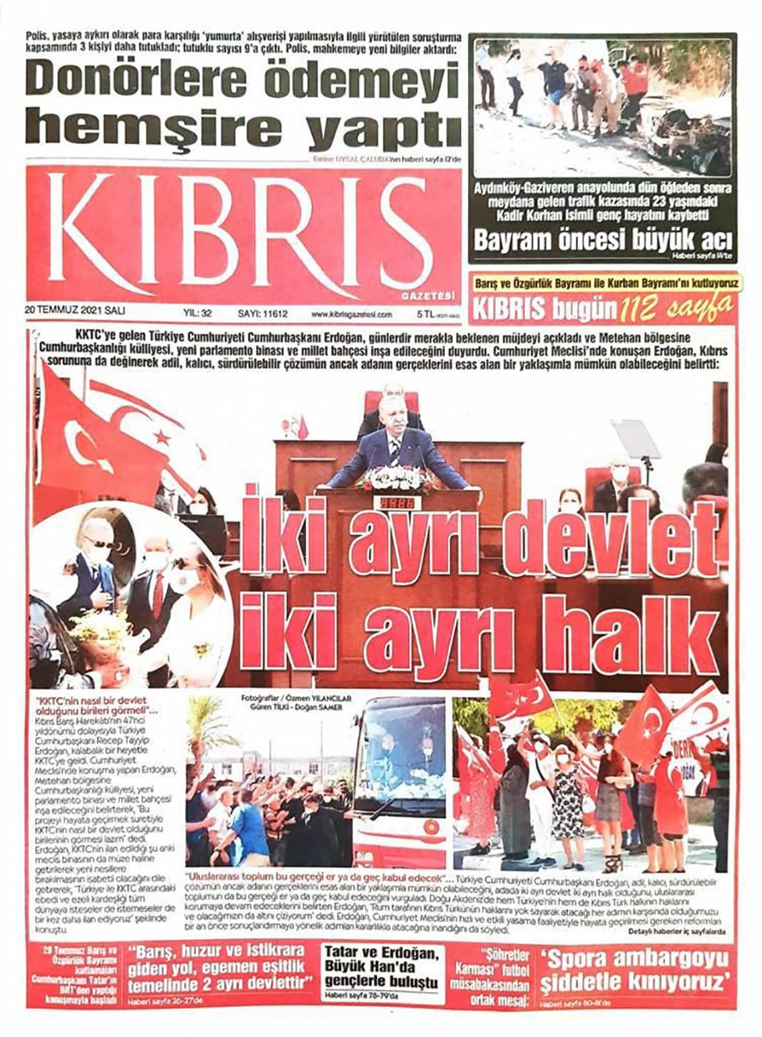 KKTC basını Erdoğan'ın açıklamalarını böyle karşıladı 10