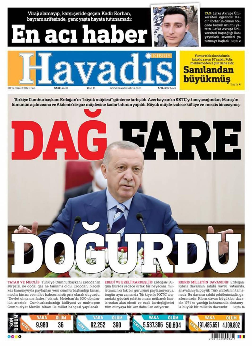 KKTC basını Erdoğan'ın açıklamalarını böyle karşıladı 3